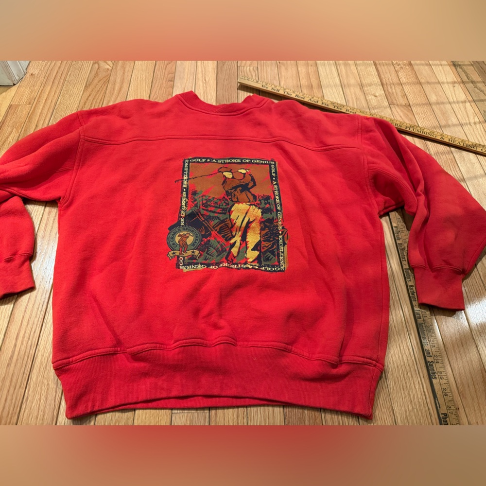 VTG Red Golf Graphic Sweatshirt Preppy Country Club - Picture 2 of 6